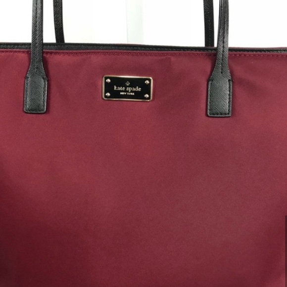 Kate Spade Maroon Merlot Nylon Carry All Tote Bag Brand New - Picture 6 of 8
